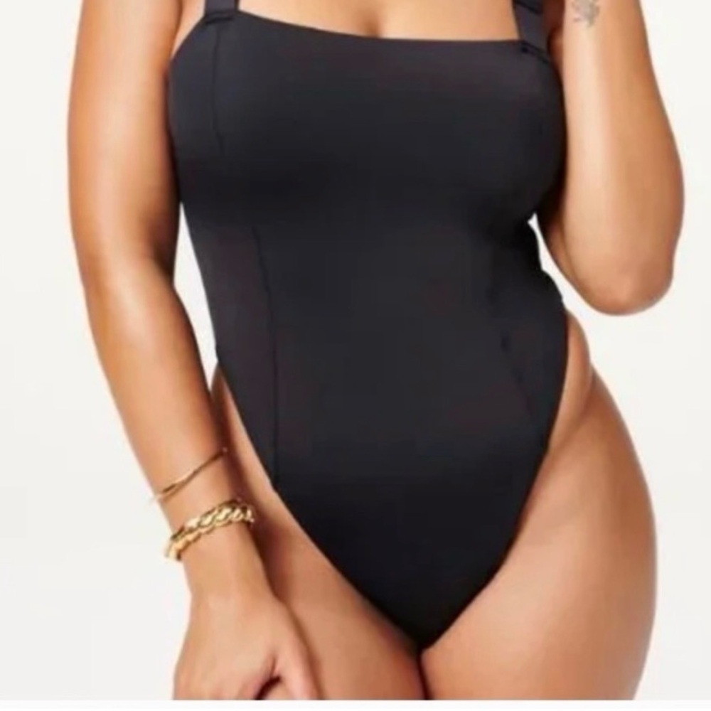 Good American GSW0243 Women's Sz 2 Black Contour Compress one piece Swimsuit NWT